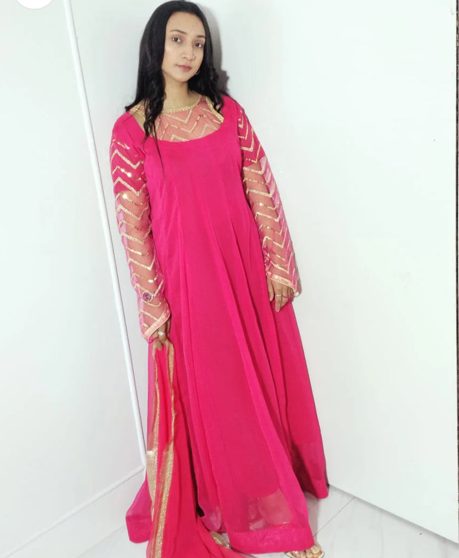 Party Wear Maxi with Dupatta