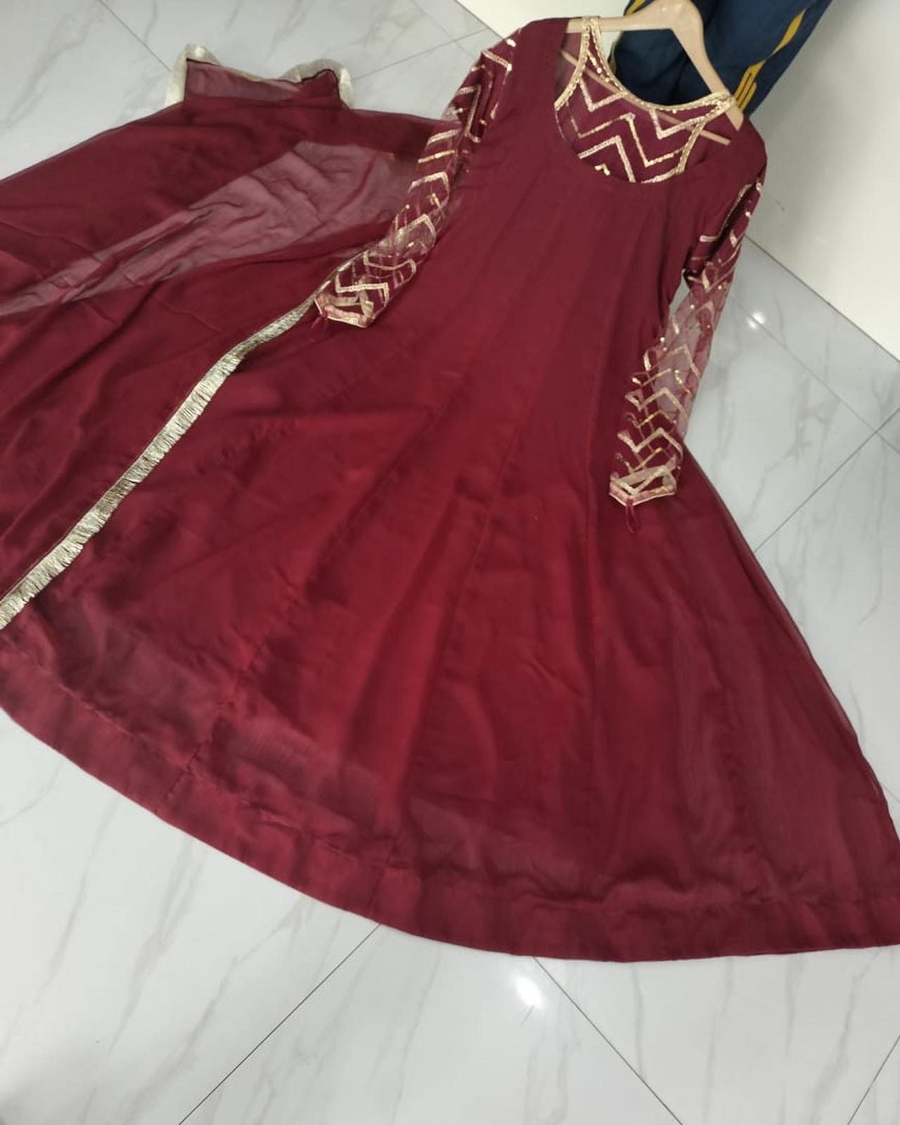 Party Wear Maxi with Dupatta