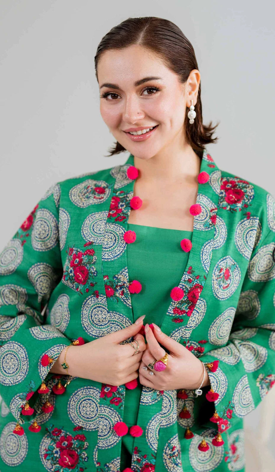 3 Piece - Printed Embroidered Suit